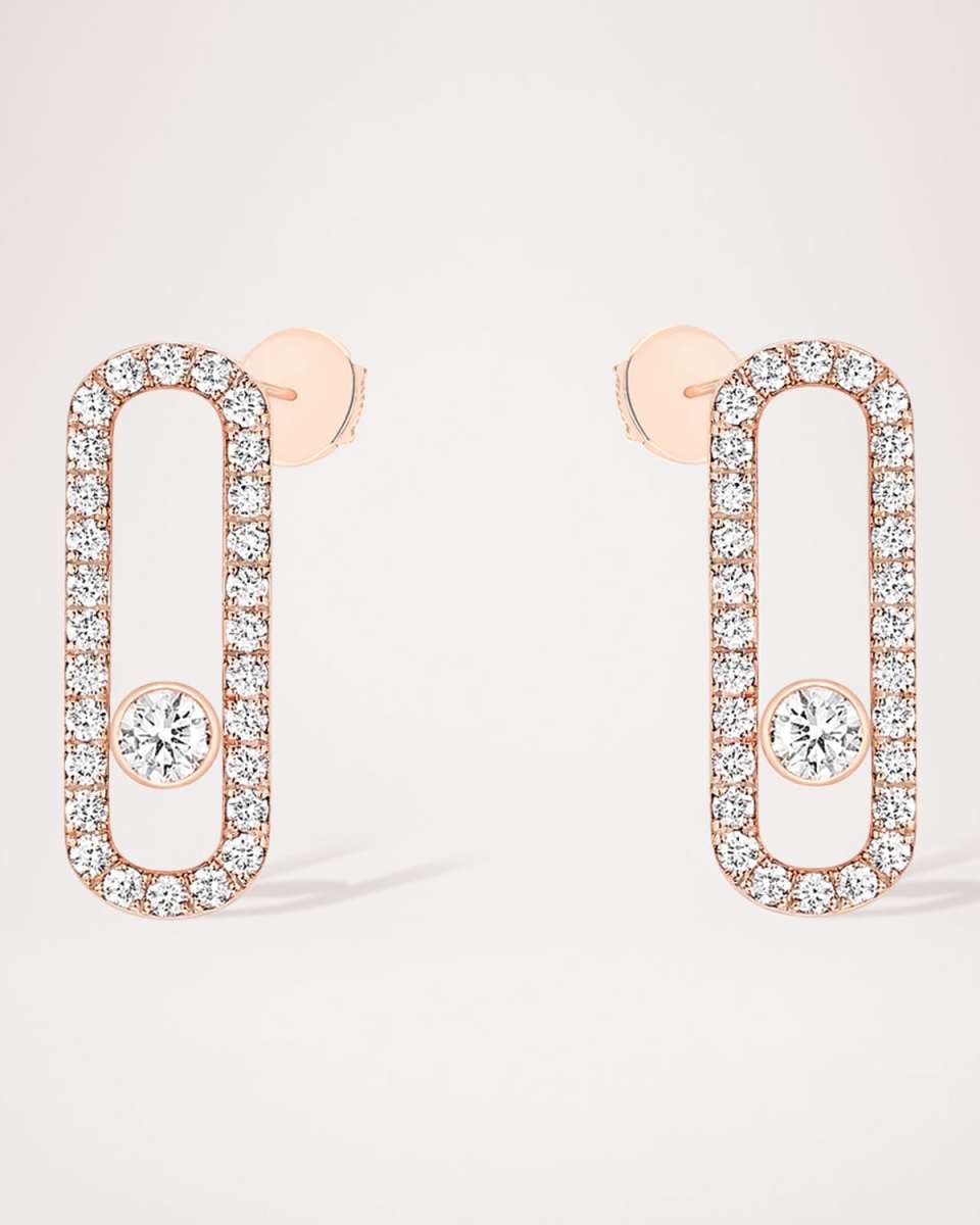 MOVE UNO 18K ROSE GOLD DIAMOND PAVE STUDS